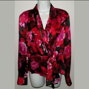 Floral wrap blouse